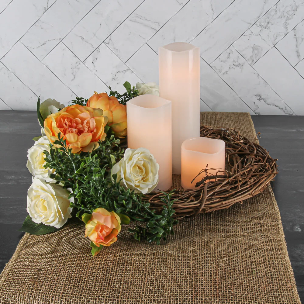 Richland Flameless LED Wavy Top Pillar Candle White 3"x6" Set Of 6 4 Richland Flameless LED Wavy Top Pillar Candle White 3"x6" Set Of 6 - Image 4