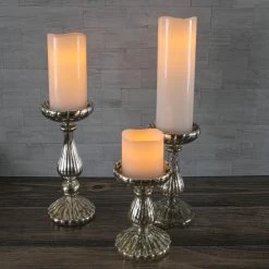 Richland Flameless LED Wavy Top Pillar Candles 3"x3", 3"x6" & 3"x9" White Set Of 3 -Unique Candle 7153 7156 7159 5196 62a4ee7f 4582 4438 b391 24efcbe57b13