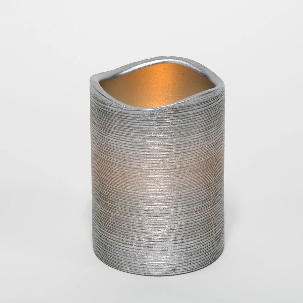 Richland Silver Metallic Wavy Top LED Candle - Set Of 12 2 Richland Silver Metallic Wavy Top LED Candle - Set Of 12 - Image 2