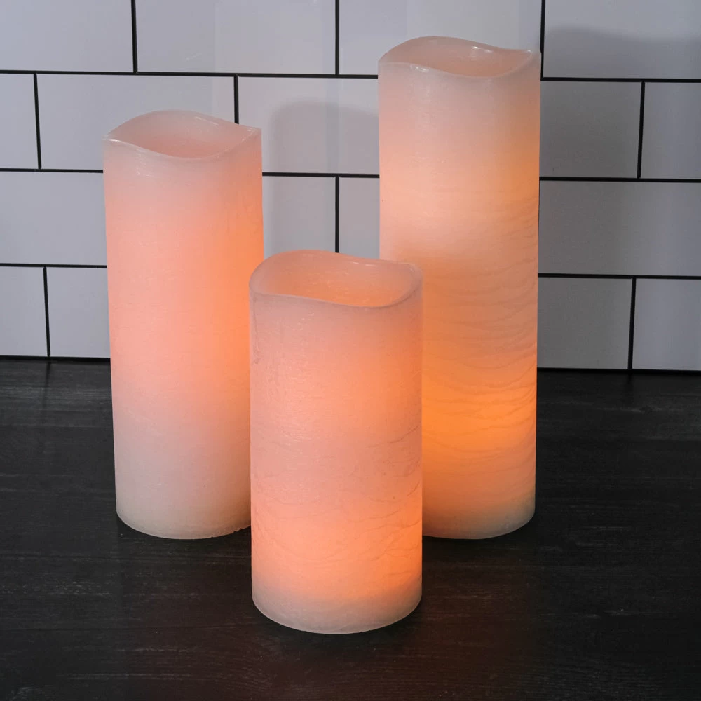 Richland 4" Large LED Pillar Candle With Wavy Top (3 Sizes) - Set Of 18 2 Richland 4" Large LED Pillar Candle With Wavy Top (3 Sizes) - Set Of 18 - Image 2