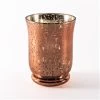 Blush Rose Gold Mercury Glass Hurricane Vase & Candle Holder 6"