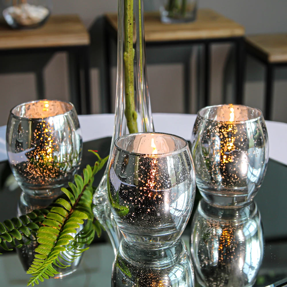 Richland Grande Hurricane Votive Holder Silver Mercury Set Of 12 2 Richland Grande Hurricane Votive Holder Silver Mercury Set Of 12 - Image 2