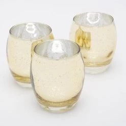 Richland Grande Hurricane Votive Holder Gold Mercury Set Of 12