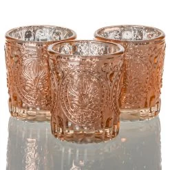 Richland Mercury Votive Holders Primrose Rose Gold Set Of 12
