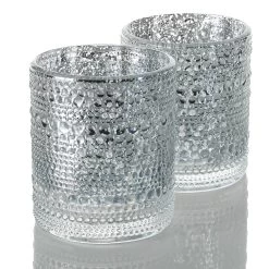 Richland Mercury Candle Holder Pearly Silver Large Set Of 24