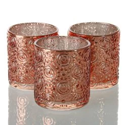 Richland Mercury Candle Holder Nadine Rose Gold Small Set Of 36