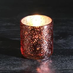 Richland Mercury Candle Holder Nadine Rose Gold Small Set Of 36 -Unique Candle 91098 8325