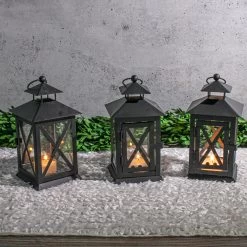 Richland Noble Lantern Black Metal 7" Set Of 6