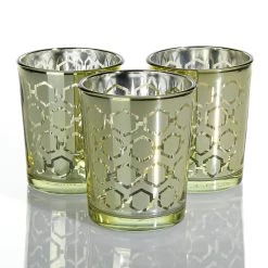 Richland Gold Hexagonal Glass Holder – Small Set Of 72