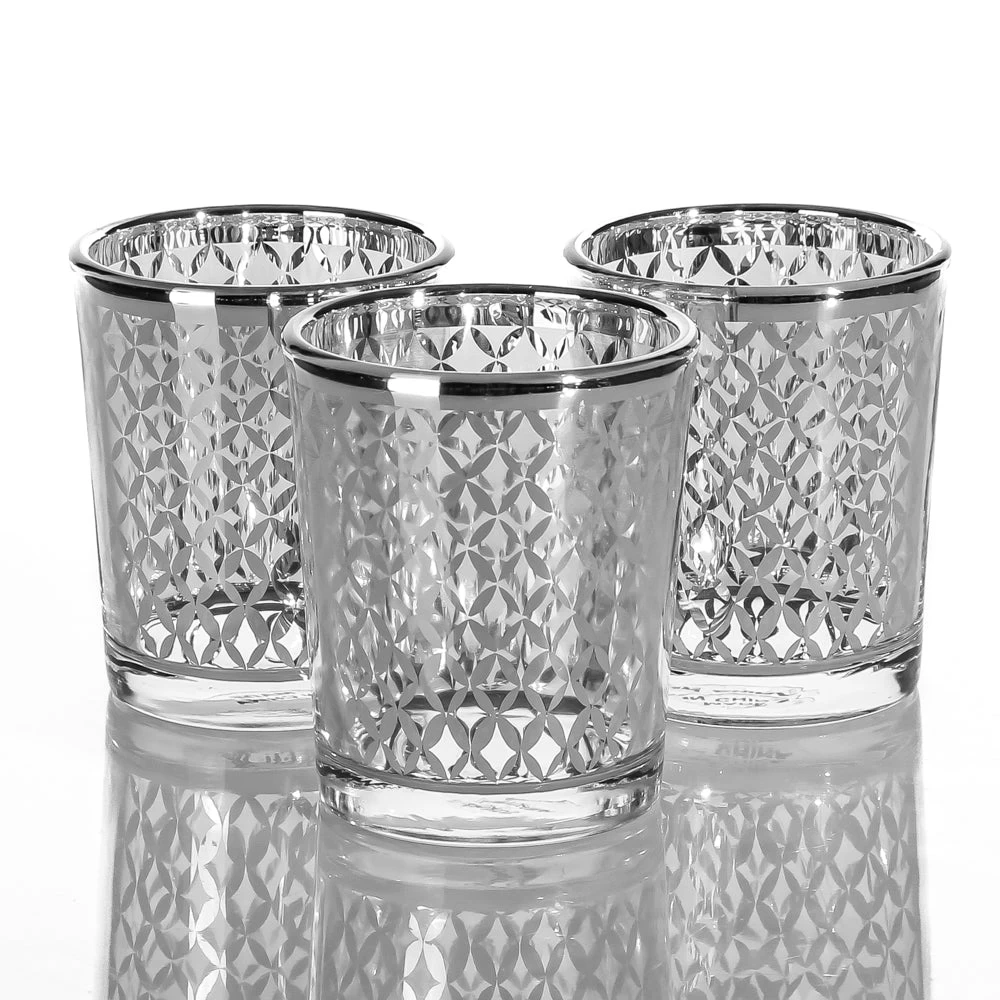 Richland Silver Lattice Glass Holder - Small Set Of 72 1 Richland Silver Lattice Glass Holder - Small Set Of 72