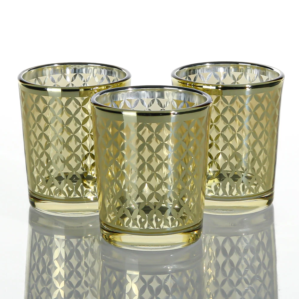 Richland Gold Lattice Glass Holder - Small Set Of 12 1 Richland Gold Lattice Glass Holder - Small Set Of 12