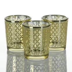 Richland Gold Lattice Glass Holder - Small Set Of 72