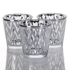 Richland Silver Chevron Glass Holder - Medium Set Of 48