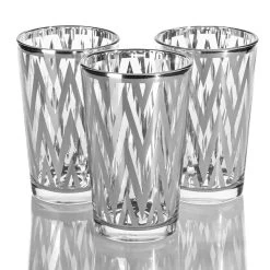 Richland Silver Chevron Glass Holder - Large Set Of 48