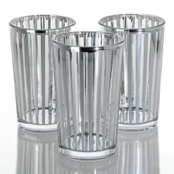 Richland Silver Stripe Glass Holder - Large Set Of 48