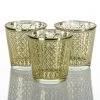 Richland Gold Lattice Glass Holder - Medium Set Of 12