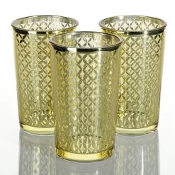 Richland Gold Lattice Glass Holder - Large Set Of 48