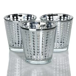 Richland Silver Dotted Glass Holder - Medium Set Of 48