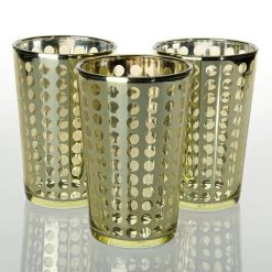 Richland Gold Dotted Glass Holder - Large Set Of 48