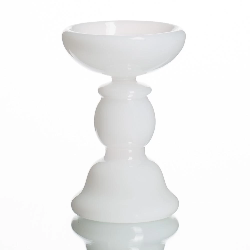 Richland White Glass Pillar Candle Holder Set Of 3 5 Richland White Glass Pillar Candle Holder Set Of 3 - Image 5