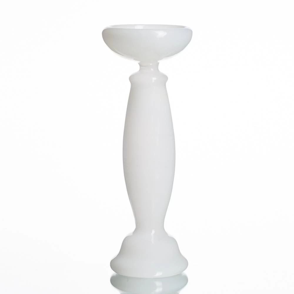 Richland White Glass Pillar Candle Holder Set Of 3 3 Richland White Glass Pillar Candle Holder Set Of 3 - Image 3