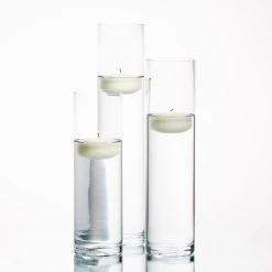 Eastland Tall Cylinder Vases With Richland Floating Candles Set Of 3 -Unique Candle 967A1420 Edit