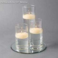 Eastland Round Mirror And Cylinder Vase Centerpiece With Richland 3" Floating Candles Set Of 84 -Unique Candle 967A4184 Edit 5d4da4f4 5d10 4867 9224 539eb17d80d1