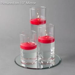 Eastland Round Mirror And Cylinder Vase Centerpiece With Richland 3" Floating Candles Set Of 84 -Unique Candle 967A4194 ea37e52d 8f4a 4b8b 9d8e 6d460423a28e