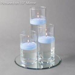 Eastland Round Mirror And Cylinder Vase Centerpiece With Richland 3" Floating Candles Set Of 84 -Unique Candle 967A4197 4024be18 0b33 43e4 bd33 23b66e7b280d