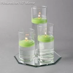 Eastland Octagon Mirror And Cylinder Vase Centerpiece With Richland 3" Floating Candles Set Of 84 -Unique Candle 967A4206 d905b9bb 4625 4019 8440 f12208093dc1