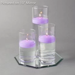 Eastland Octagon Mirror And Cylinder Vase Centerpiece With Richland 3" Floating Candles Set Of 84 -Unique Candle 967A4208 4a804937 c53e 49a0 aab4 ae9b511e377b