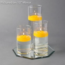 Eastland Octagon Mirror And Cylinder Vase Centerpiece With Richland 3" Floating Candles Set Of 84 -Unique Candle 967A4210 87824ae0 3479 4be5 8e34 06d4bbe1db73