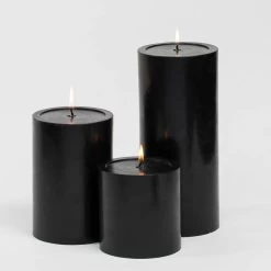 Richland Pillar Candles 4 X4", 4"x6" & 4"x9 Black Set Of 18