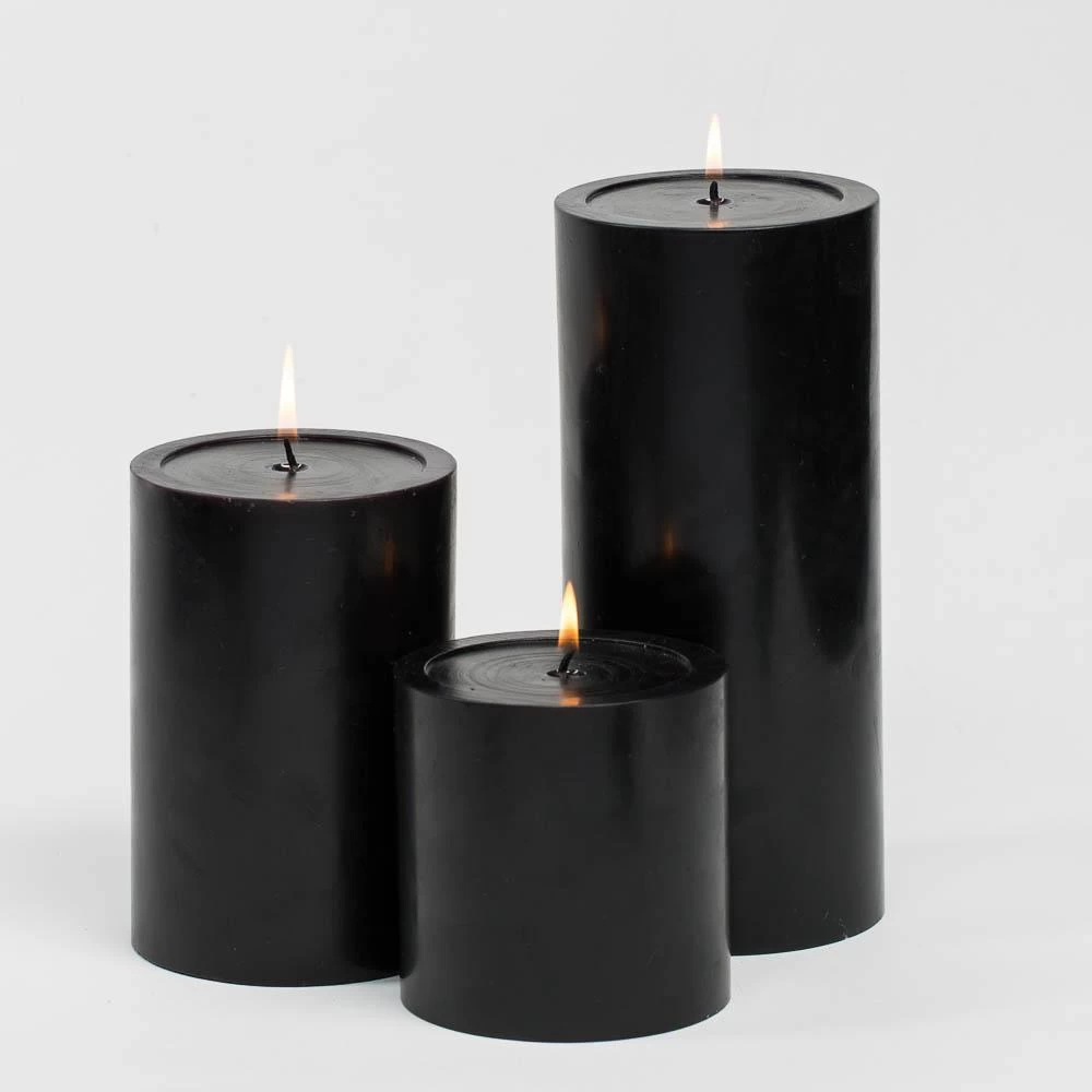 Richland Pillar Candles 4 X4", 4"x6" & 4"x9 Black Set Of 18 1 Richland Pillar Candles 4 X4", 4"x6" & 4"x9 Black Set Of 18