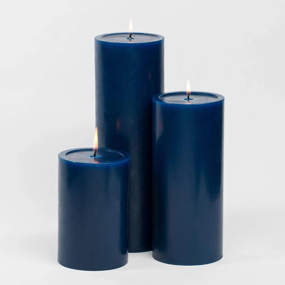 Richland Pillar Candles 4"x6", 4"x9" & 4"x12" Navy Blue Set Of 3 1 Richland Pillar Candles 4"x6", 4"x9" & 4"x12" Navy Blue Set Of 3