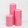 Richland Pillar Candles 4"x6", 4"x9" & 4"x12" Pink Set Of 3