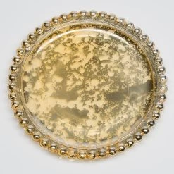Richland Gold Beaded Mercury Pillar Plates Set Of 48