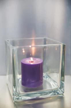 Richland Square Glass Cube Vase 6" Set Of 12 -Unique Candle 967a0150 1