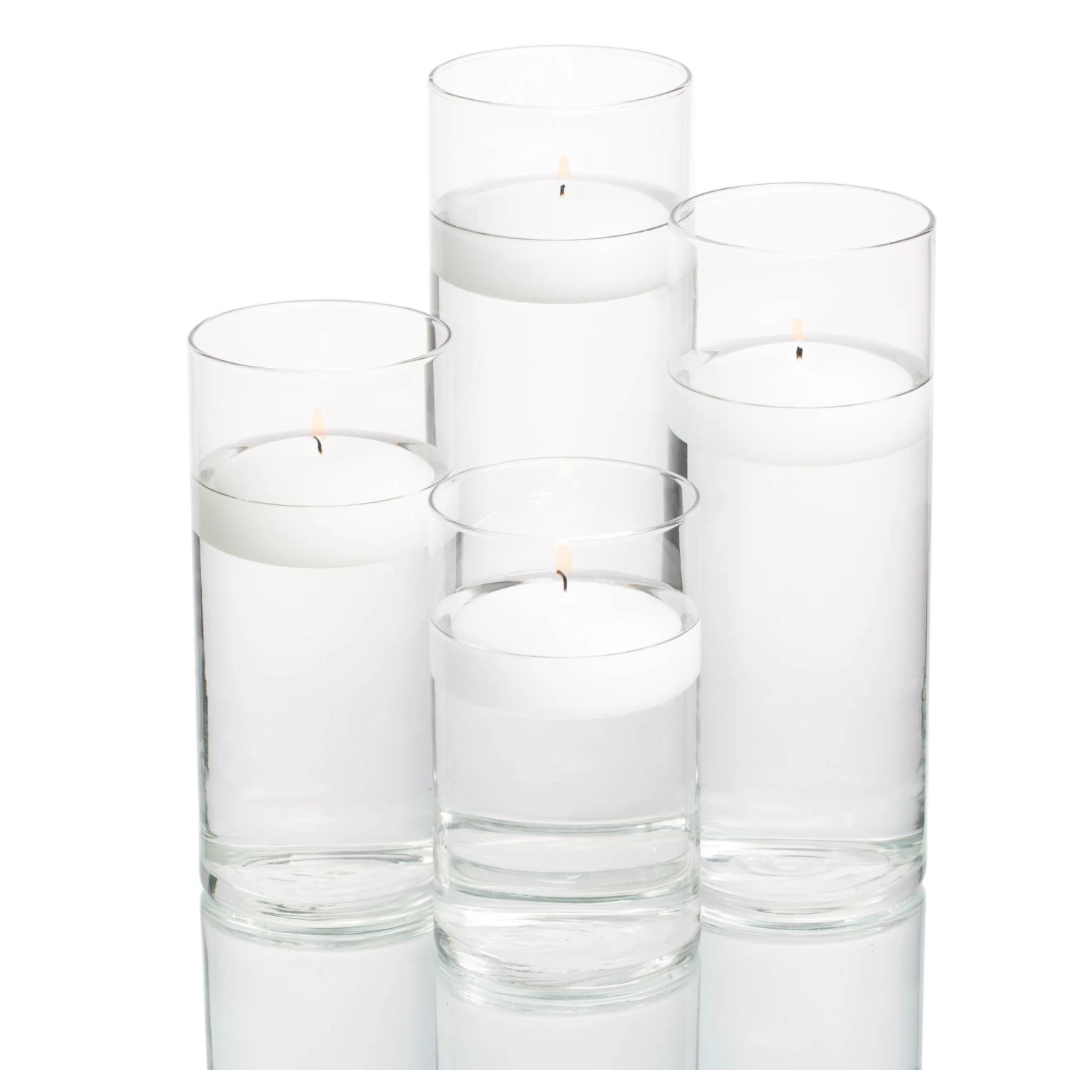Richland Floating Candles & Eastland Cylinder Holders Set Of 4 1 Richland Floating Candles & Eastland Cylinder Holders Set Of 4