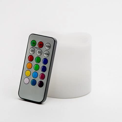 Richland Flameless LED Remote Control Wavy Top Pillar Candle White 3"x3" Set Of 3 2 Richland Flameless LED Remote Control Wavy Top Pillar Candle White 3"x3" Set Of 3 - Image 2