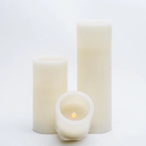 Richland Flameless LED Pillar Candles 3"x3", 3"x6" & 3"x9" Ivory Set Of 18 2 Richland Flameless LED Pillar Candles 3"x3", 3"x6" & 3"x9" Ivory Set Of 18 - Image 2