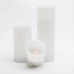Richland Flameless LED Pillar Candles 3"x3" White Set Of 6 -Unique Candle 967a2935 2 2