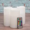 Richland Flameless LED Remote Control Wavy Top Pillar Candle White 3"x6" Set Of 3