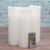 Richland Flameless LED Remote Control Wavy Top Pillar Candle White 3"x9" Set Of 3