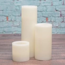 Richland Flameless LED Pillar Candles 3"x3" Ivory Set Of 6 -Unique Candle 967a3039 1
