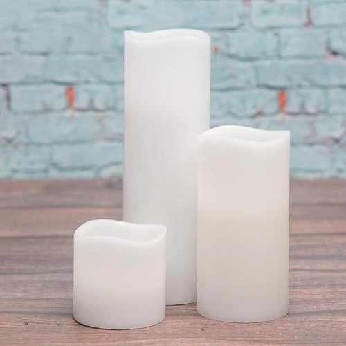 Richland Flameless LED Wavy Top Pillar Candle White 3"x6" Set Of 6 5 Richland Flameless LED Wavy Top Pillar Candle White 3"x6" Set Of 6 - Image 5