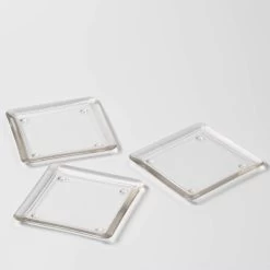 Eastland Square Glass Pillar Plate 5" Set Of 12