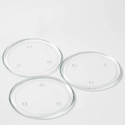 Richland Round Glass Pillar Plate 8" Set Of 8