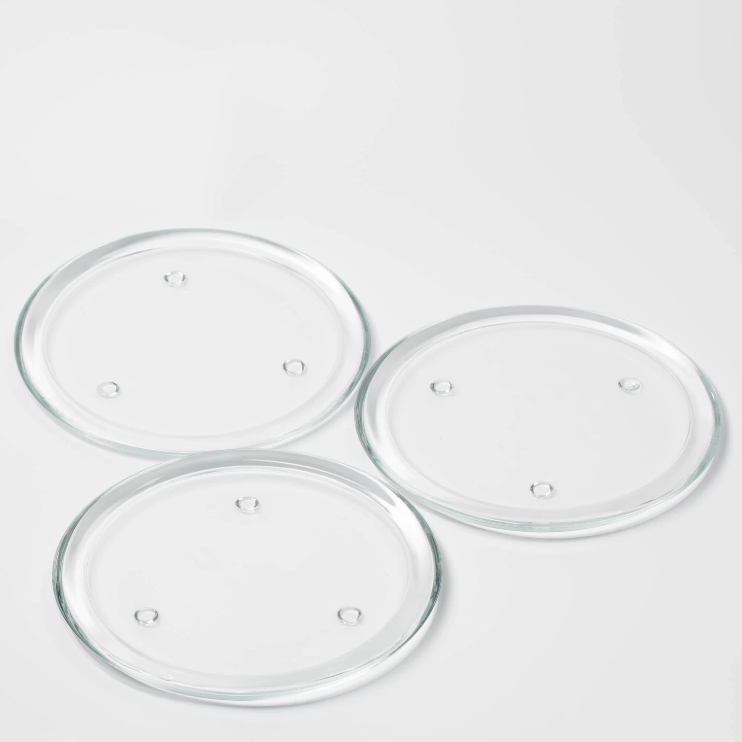 Richland Round Glass Pillar Plate 8" Set Of 8 1 Richland Round Glass Pillar Plate 8" Set Of 8