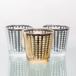 Richland Silver Dotted Glass Holder - Medium Set Of 48 -Unique Candle 967a3932